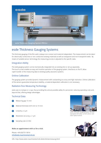 esde Thickness Gauging Systems