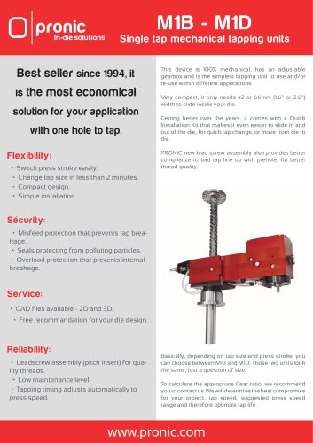 Pronic - M1B Classic range - In-Die Tapping unit