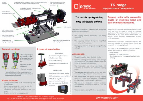 Pronic - TK Range - In-die Tapping Unit