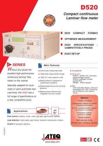 D520 Compact continuous laminar flow tester