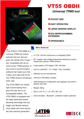 VT 55: TPMS diagnostic tools - TPMS trigger - TPMS reader