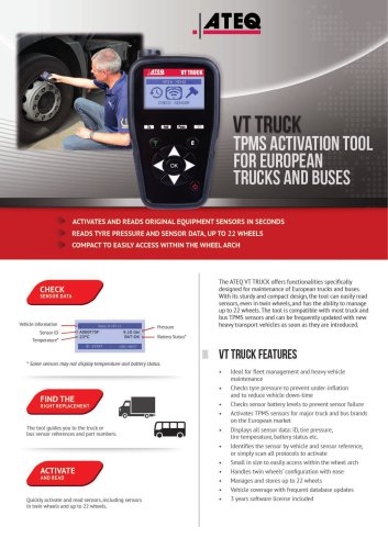 VT TRUCK - TPMS Activation Tool for trucks, buses and trailers