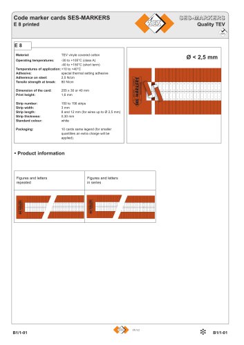 Code marker cards SES-MARKERS