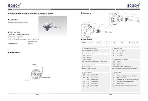 Abrasion-resistant thermocouple TM2509