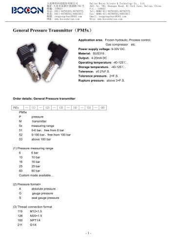 Pressure transmitter-PM5X