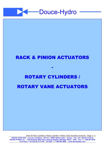 Rotary Cylinders / Rotary Vane Actuators / Rack & Pinion Cylinders