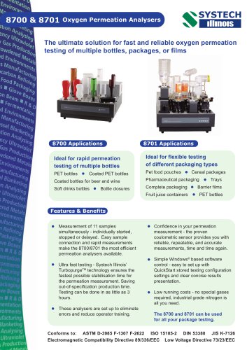 8700 & 8701 Oxygen Permeation Analyser