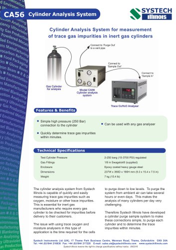 CA56 Gas cylinder analysis system