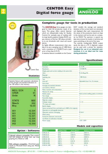 Centor Easy, graphical force gauge