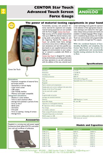 CENTOR Star Touch Advanced Touch Screen Force Gauge