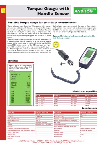 Centor W Easy TH, torque gauge with handle sensor