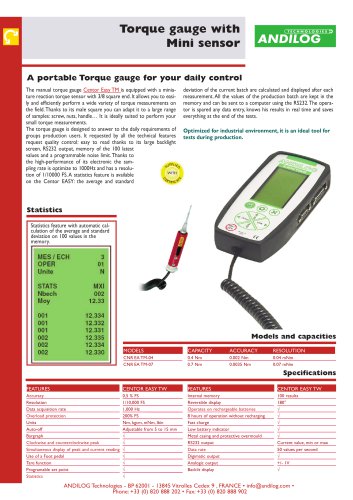 CentorW Easy TM,torque gauge with mini torque sensor