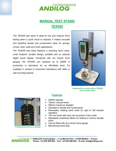 Manual test stand TEX555
