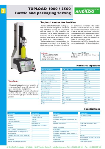 Topload bottle tester