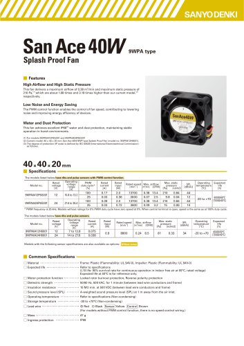 San Ace - 40x20 - 9WPA - Splash Proof