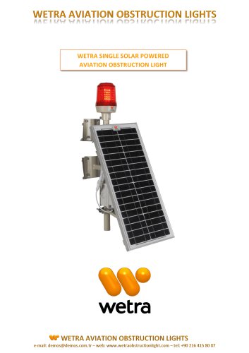 WETRA  SINGLE  SOLAR POWERED  AVIATION OBSTRUCTION LIGHT