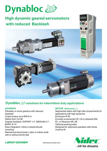 High dynamic geared servomotors with reduced Backlash