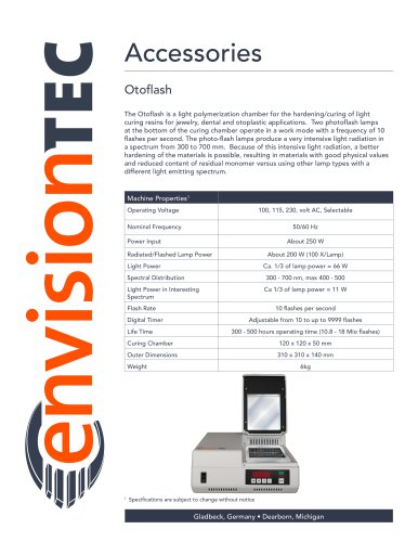 OTOFLASH POST CURING LIGHT PULSING UNIT