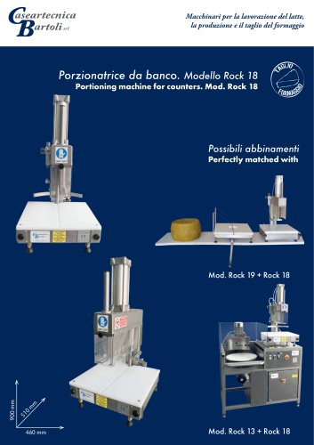 Portioning machine for counters. Mod. Rock 18