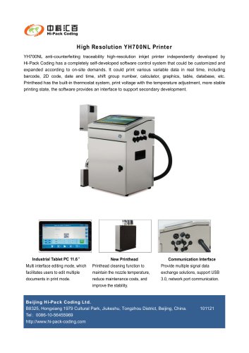 YH700NL OIL-BASED high resolution inkjet printer