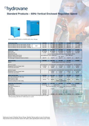 Standard Products ? 60Hz Vertical Enclosed Regulated Speed