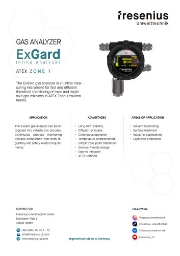 ExGard Gas Analyzer Data Sheet