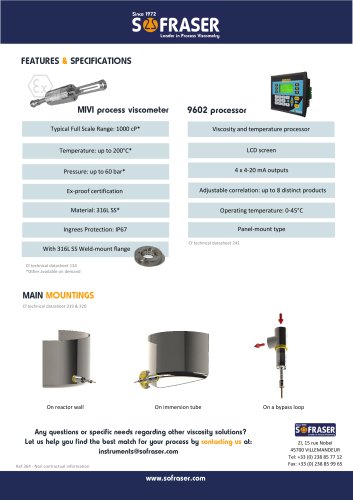 MIVI sensor and 9200 transmitter