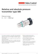 Relative and absolute pressure transmitter type 680