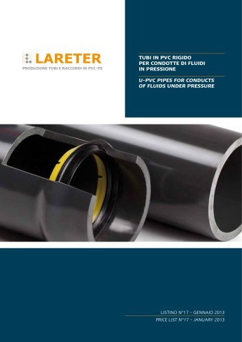 U-PVC PIPES FOR CONDUCTS OF FLUIDS UNDER PRESSURE