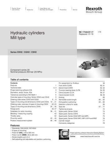 Hydraulic cylinders Mill type