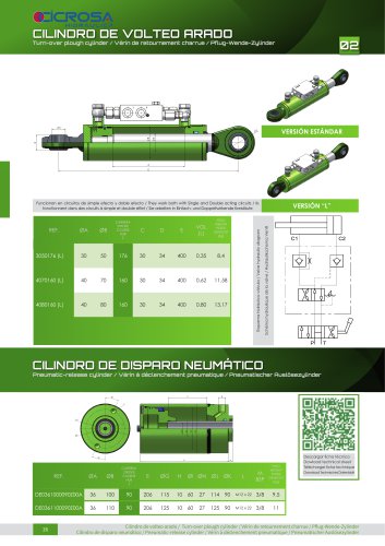 Turn-over plough cylinder