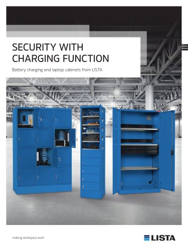 Battery charging and laptop cabinets from LISTA