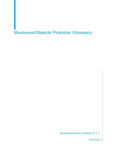 BusinessObjects Polestar Glossary