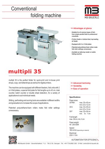 Conventional folding machine