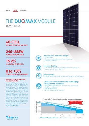 60 Cell Most Durable Module PDG5