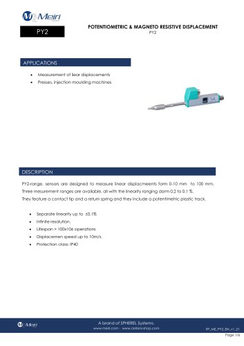 PY2 POTENTIOMETRIC & MAGNETO RESISTIVE DISPLACEMENT